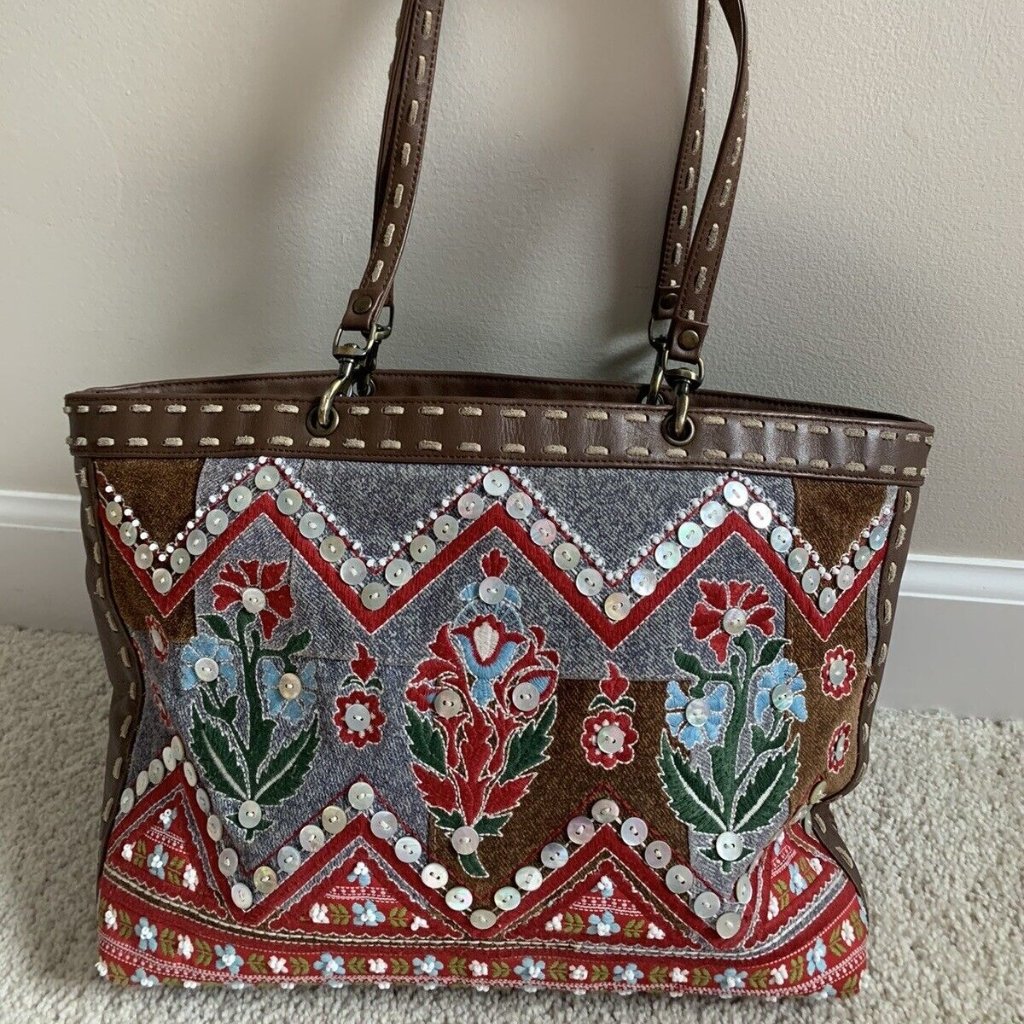 Isabella Fiore Embroidery Button Tote